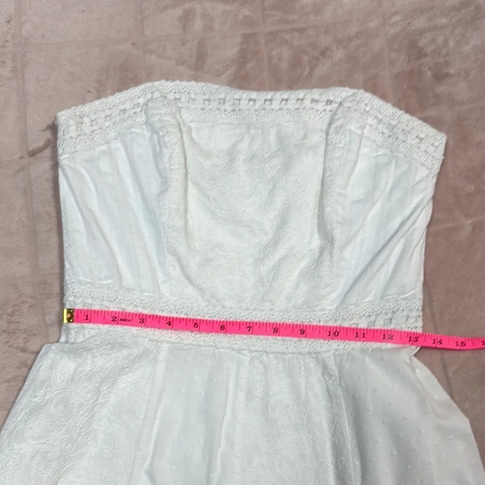 White House Black Market White Strapless A-Line Midi Dress - Picture 3 of 10